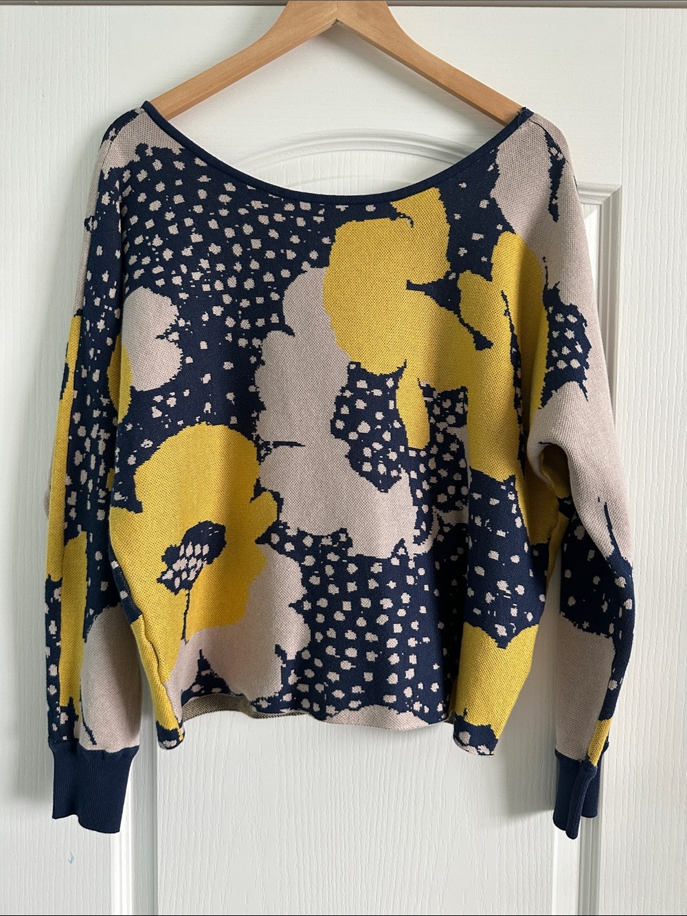 Anthropologie Daily Practice Floral Knit Sweater Top